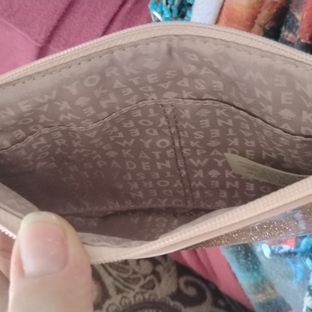 *Sold* Kate Spade Rose Gold Sparkle Pouch. - Picture 2 of 4